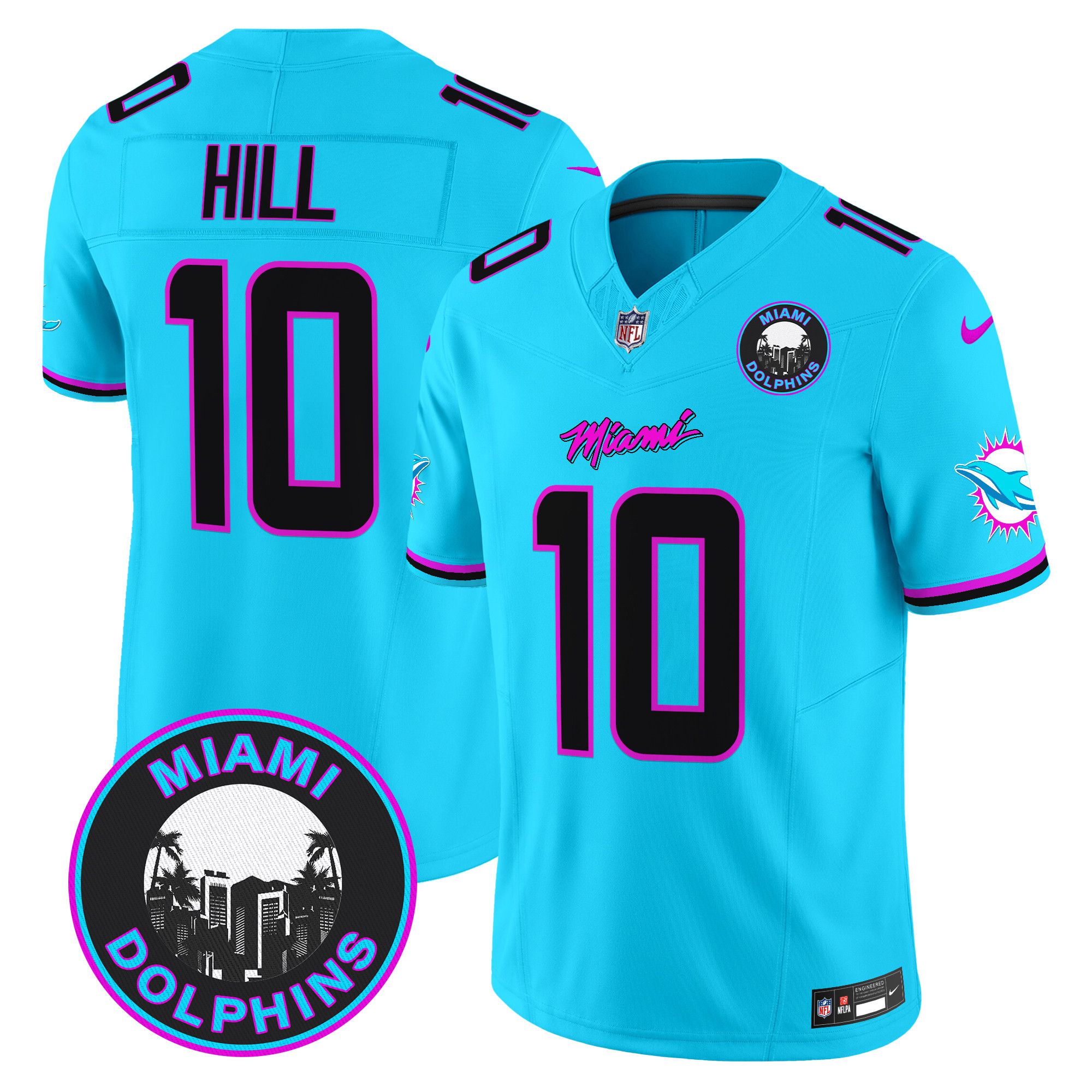 Men Miami Dolphins #10 Hill Light Blue 2024 Nike Vapor Limited NFL Jersey style 1->indianapolis colts->NFL Jersey